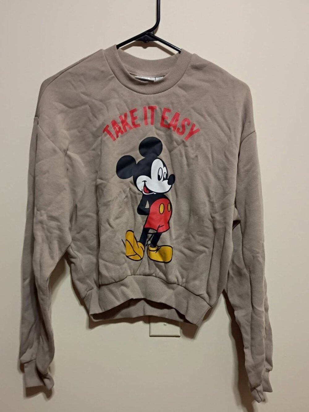 Mickey Mouse "Take It Easy" Graphic Sweatshirt Size XS NWT